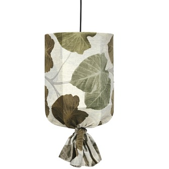 Lampa wisząca abażurowa Round len jesienne liście